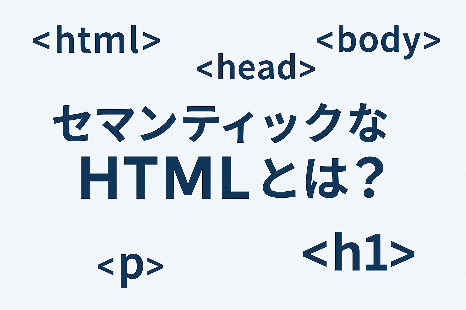色々なHTMLタグが浮かび上がっている様子。